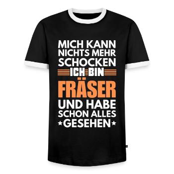 Nicht schockbarer Fräser - Männer Kontrast-T-Shirt - Schwarz/Weiß - Vorne - AI Model Female 172 light (172cm) & AI Model Male 178 light (178cm)