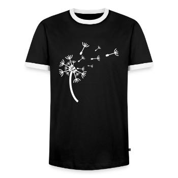 dandelion - Men's Ringer Shirt - black/white - Front - AI Model Female 172 light (172cm) & AI Model Male 178 light (178cm)