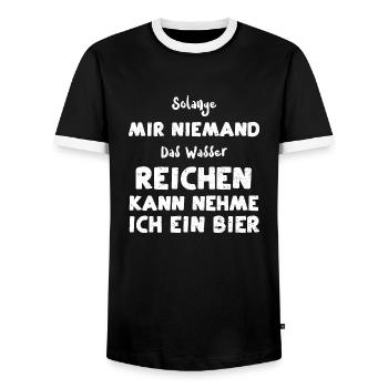 Solange Mir Niemand Das Wasser R... - Männer Kontrast-T-Shirt - Schwarz/Weiß - Vorne - AI Model Female 172 light (172cm) & AI Model Male 178 light (178cm)