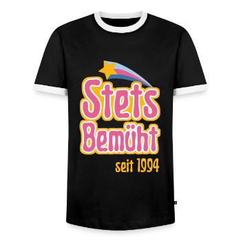 Stets Bemüht seit 1994 - Männer Kontrast-T-Shirt - Schwarz/Weiß - Vorne - AI Model Female 172 light (172cm) & AI Model Male 178 light (178cm)