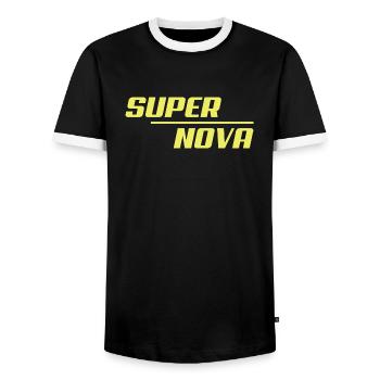 Supernova - Männer Kontrast-T-Shirt - Schwarz/Weiß - Vorne - AI Model Female 172 light (172cm) & AI Model Male 178 light (178cm)
