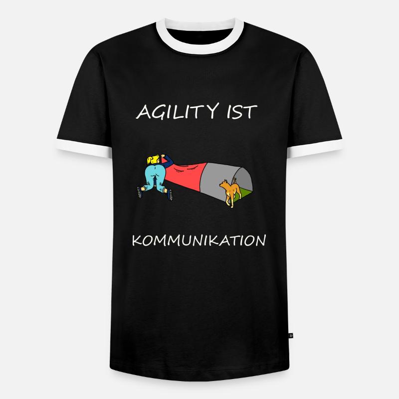 Agility is - communication - Men's Ringer Shirt - black/white