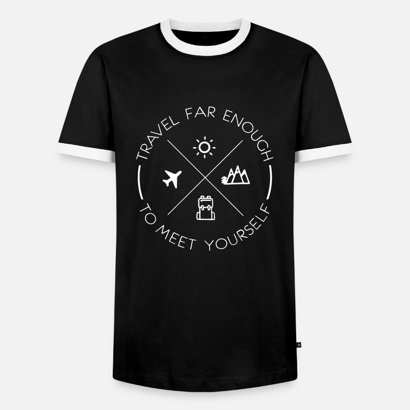 "Travel Basic" - Men's Ringer Shirt - black/white
