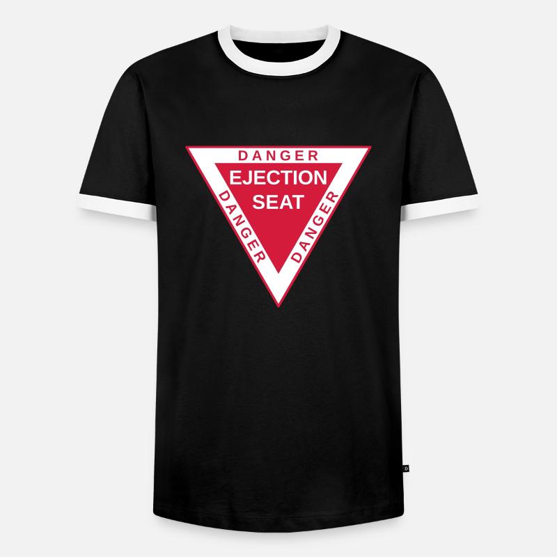Danger ejection - Men's Ringer Shirt - black/white