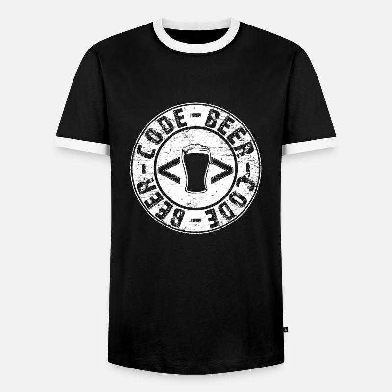 Beer and Code - Männer Kontrast-T-Shirt - Schwarz/Weiß