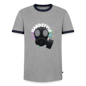 Hardstyle - Men's Ringer Shirt - grey/navy  - Front - AI Model Female 172 light (172cm) & AI Model Male 178 light (178cm)
