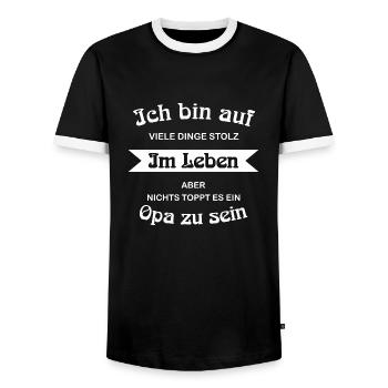 Opa sein - Männer Kontrast-T-Shirt - Schwarz/Weiß - Vorne - AI Model Female 172 light (172cm) & AI Model Male 178 light (178cm)