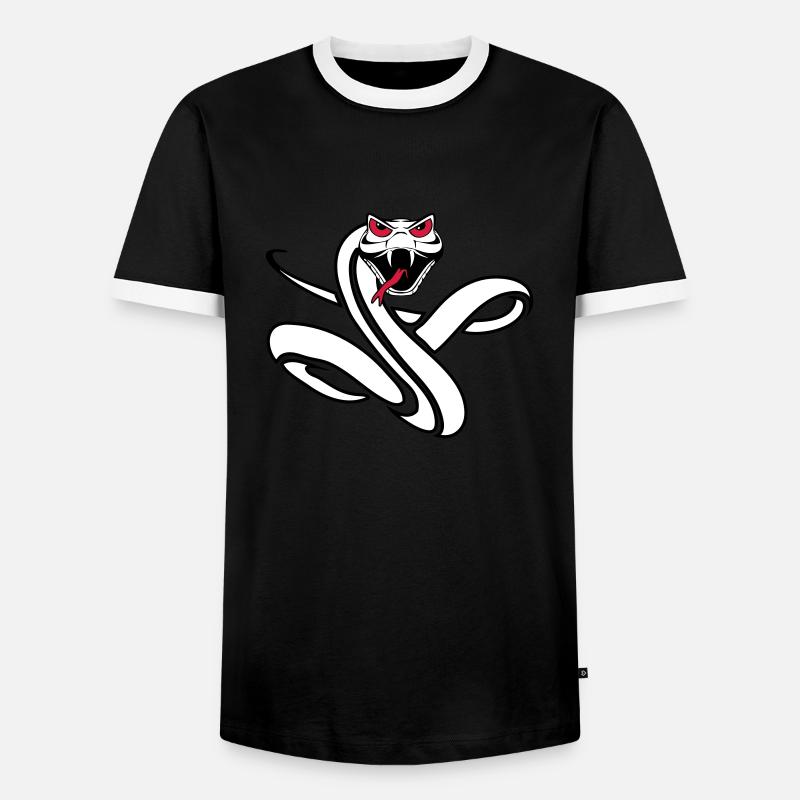 Snake cool dangerous evil - Men's Ringer Shirt - black/white