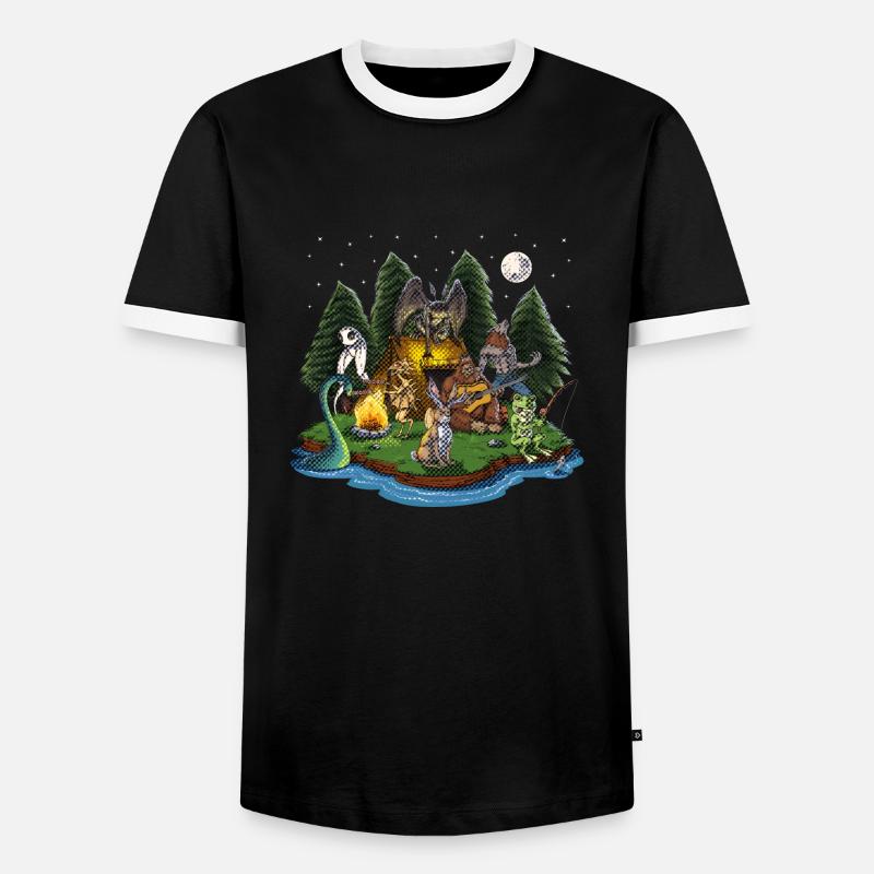 Cryptozoology Cryptids - Men's Ringer Shirt - black/white