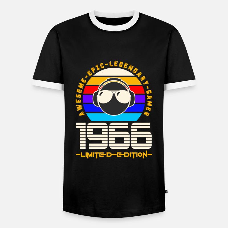 1966 - Männer Kontrast-T-Shirt - Schwarz/Weiß