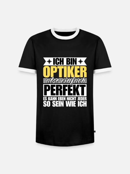 Perfekter Optiker - Männer Kontrast-T-Shirt - Schwarz/Weiß