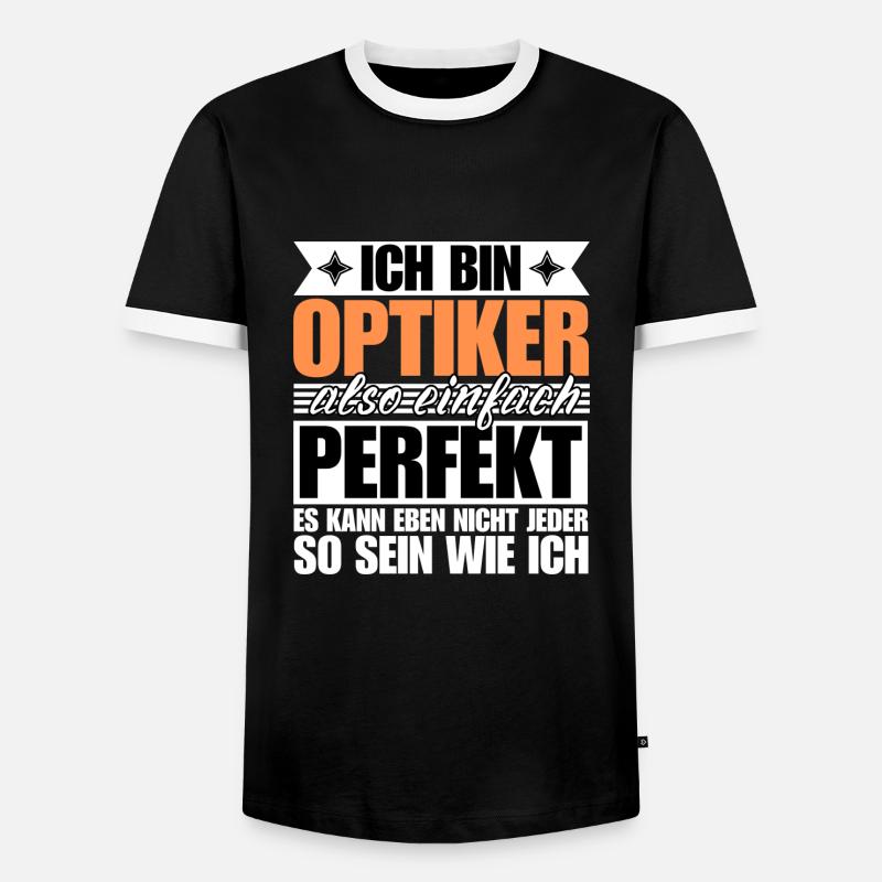 Perfekter Optiker - Männer Kontrast-T-Shirt - Schwarz/Weiß