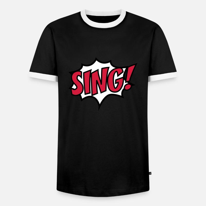 sing - Men's Ringer Shirt - black/white