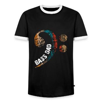 Papa spielt Bass Papa ist Bassist - Männer Kontrast-T-Shirt - Schwarz/Weiß - Vorne - AI Model Female 172 light (172cm) & AI Model Male 178 light (178cm)