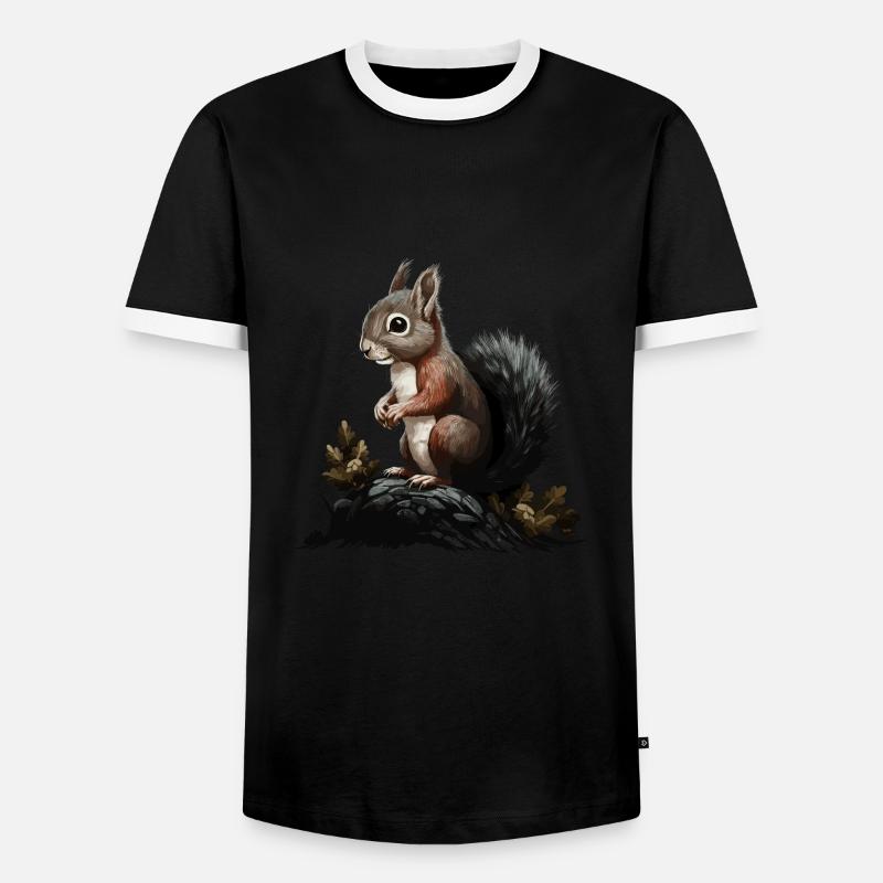 Eichhörnchen Wald Baumhörnchen Hörnchen - Männer Kontrast-T-Shirt - Schwarz/Weiß
