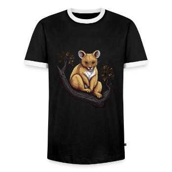 Tree Kangaroo Baby Kangaroo Marsupial Kangaroo - Men's Ringer Shirt - black/white - Front - AI Model Female 172 light (172cm) & AI Model Male 178 light (178cm)
