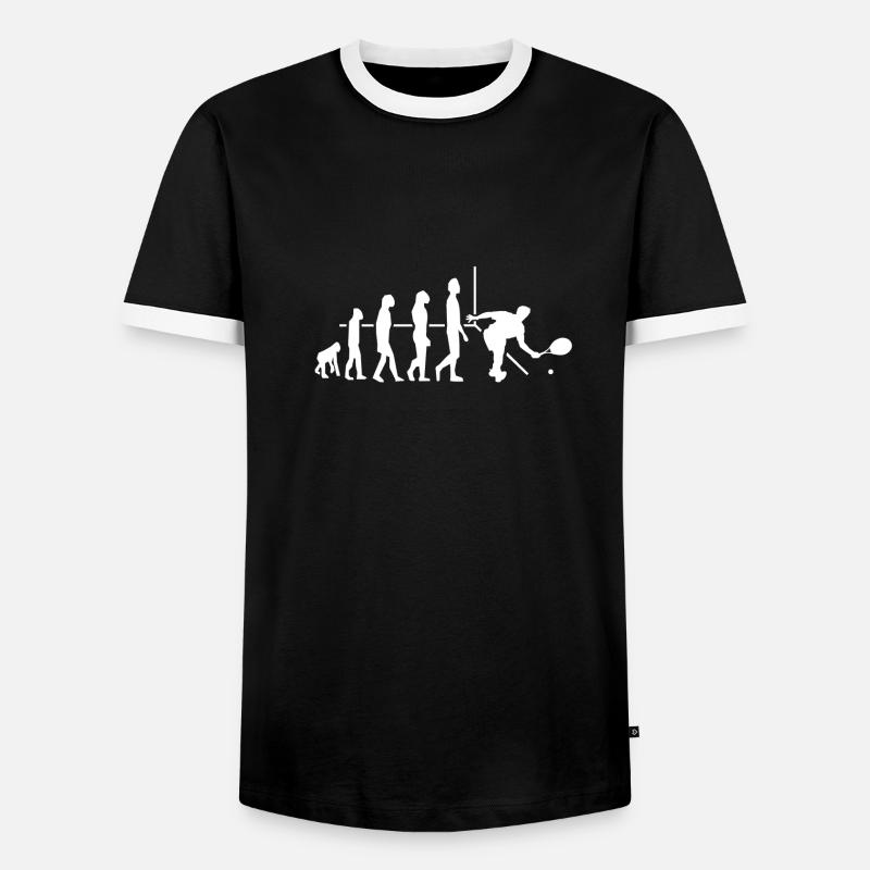 Squash Evolution - Männer Kontrast-T-Shirt - Schwarz/Weiß