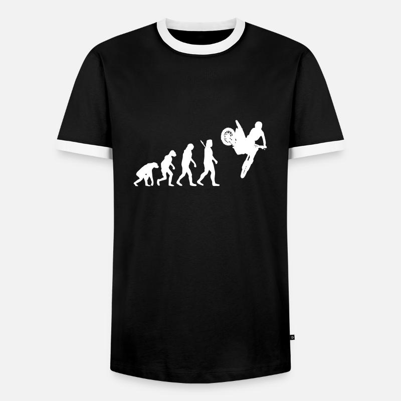 Evolution Moto Cross - Männer Kontrast-T-Shirt - Schwarz/Weiß