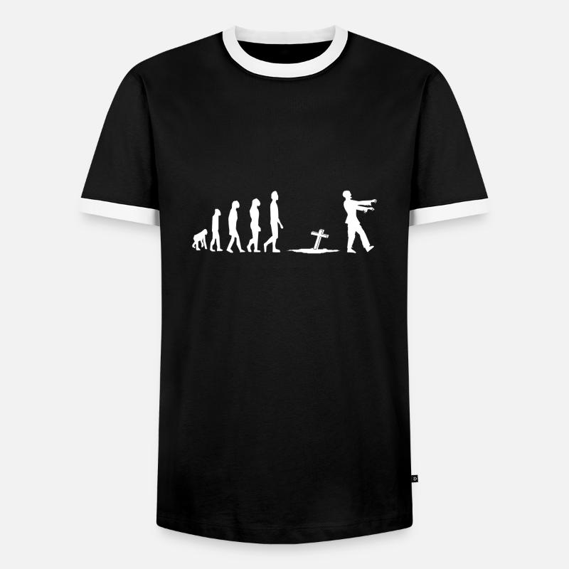 Zombie Evolution Humor Fun - Männer Kontrast-T-Shirt - Schwarz/Weiß