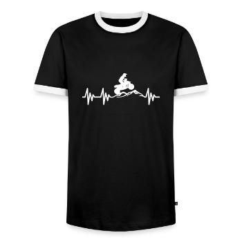 Quad ATV Herzschlag - Männer Kontrast-T-Shirt - Schwarz/Weiß - Vorne - AI Model Female 172 light (172cm) & AI Model Male 178 light (178cm)