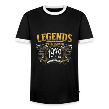 Vintage 1972 Sayings Birth Year 1972 Gifts - Men's Ringer Shirt - black/white - Front - AI Model Female 172 light (172cm) & AI Model Male 178 light (178cm)