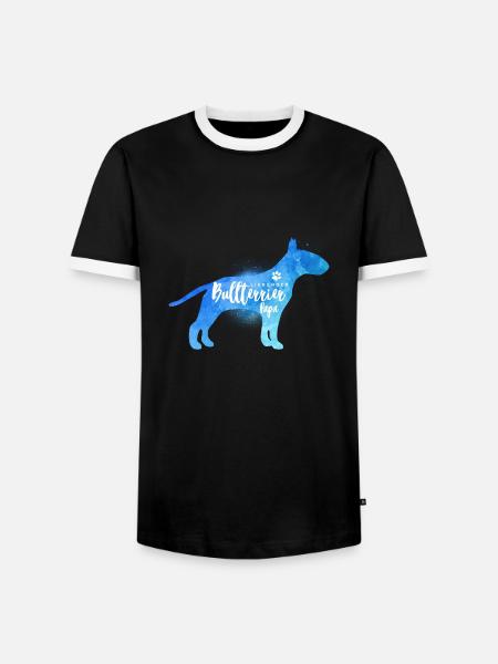 Liebender Bullterrier Papa - Männer Kontrast-T-Shirt - Schwarz/Weiß