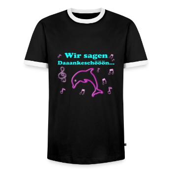 Wir Sagen Dankeschön Malle Party 40 Jahre Schlager - Männer Kontrast-T-Shirt - Schwarz/Weiß - Vorne - AI Model Female 172 light (172cm) & AI Model Male 178 light (178cm)