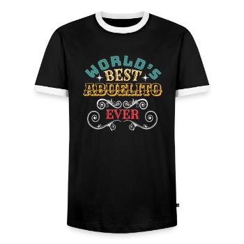 Worlds Best Abuelito Ever - Männer Kontrast-T-Shirt - Schwarz/Weiß - Vorne - AI Model Female 172 light (172cm) & AI Model Male 178 light (178cm)