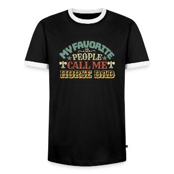 Mes gens préférés m’appellent Horse dad - T-shirt contrasté Homme - noir/blanc - Devant - AI Model Female 172 light (172cm) & AI Model Male 178 light (178cm)