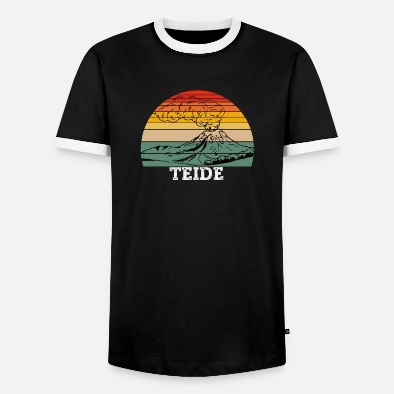 Teide - Männer Kontrast-T-Shirt - Schwarz/Weiß