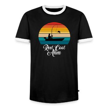 Reel Cool Ahm Fishing Gifts - Männer Kontrast-T-Shirt - Schwarz/Weiß - Vorne - AI Model Female 172 light (172cm) & AI Model Male 178 light (178cm)