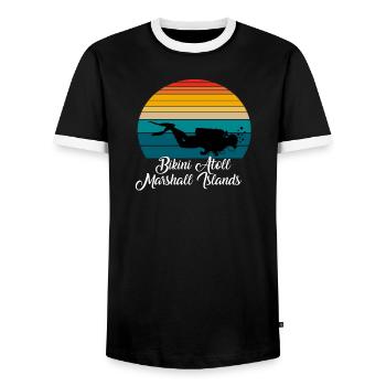 Bikini Atoll Marshall Islands Diving - Männer Kontrast-T-Shirt - Schwarz/Weiß - Vorne - AI Model Female 172 light (172cm) & AI Model Male 178 light (178cm)