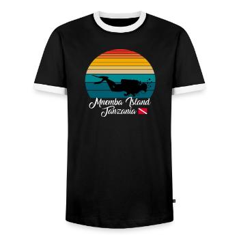 Mnemba Island Tanzania Diving - Männer Kontrast-T-Shirt - Schwarz/Weiß - Vorne - AI Model Female 172 light (172cm) & AI Model Male 178 light (178cm)