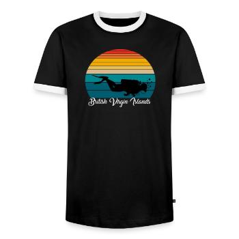 Cadeau de plongée sous-marine aux îles Vierges britanniques - T-shirt contrasté Homme - noir/blanc - Devant - AI Model Female 172 light (172cm) & AI Model Male 178 light (178cm)