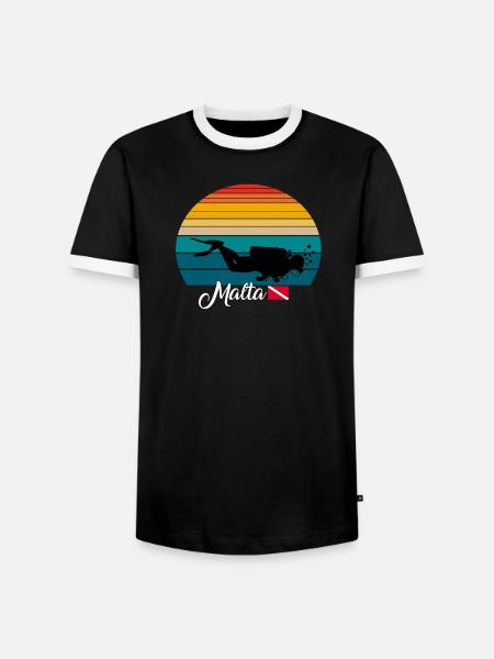 Malta Scuba Diving Poison - Men's Ringer Shirt - black/white