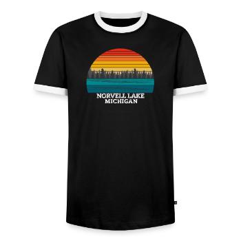 Norvell Lake Michigan - T-shirt contrasté Homme - noir/blanc - Devant - AI Model Female 172 light (172cm) & AI Model Male 178 light (178cm)