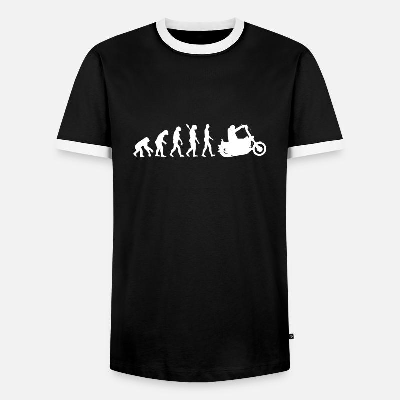 Chopper - l’évolution de l’homme, Darwin - T-shirt contrasté Homme - noir/blanc