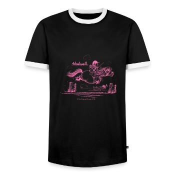 PoneySaut Rose Thelwell Dessin - T-shirt contrasté Homme - noir/blanc - Devant - AI Model Female 172 light (172cm) & AI Model Male 178 light (178cm)