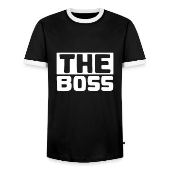 Partner Look Couple Partner Couple Couple Family - Men's Ringer Shirt - black/white - Front - AI Model Female 172 light (172cm) & AI Model Male 178 light (178cm)