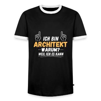 Ich bin Architekt. Warum?! Weil ich es kann! - Männer Kontrast-T-Shirt - Schwarz/Weiß - Vorne - AI Model Female 172 light (172cm) & AI Model Male 178 light (178cm)