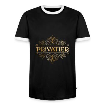 Privé - le métier de rêve - T-shirt contrasté Homme - noir/blanc - Devant - AI Model Female 172 light (172cm) & AI Model Male 178 light (178cm)