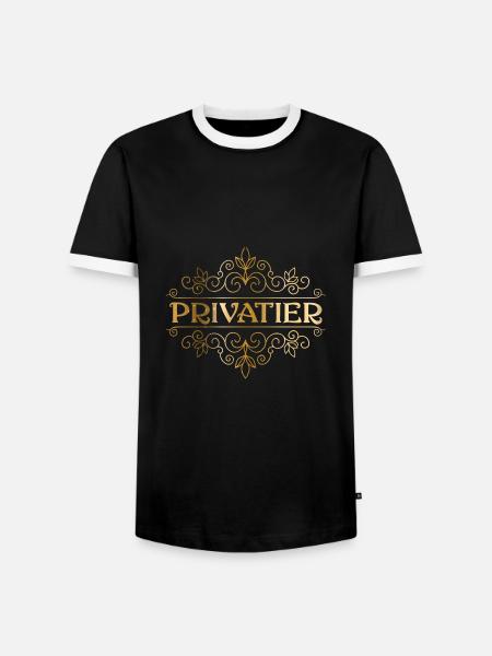 Privatier - the dream job - Men's Ringer Shirt - black/white