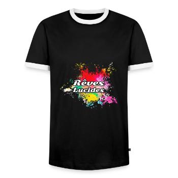 Rêves lucides - T-shirt contrasté Homme - noir/blanc - Devant - AI Model Female 172 light (172cm) & AI Model Male 178 light (178cm)