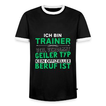 Verdammt geiler Typ - Trainer Edition - Männer Kontrast-T-Shirt - Schwarz/Weiß - Vorne - AI Model Female 172 light (172cm) & AI Model Male 178 light (178cm)
