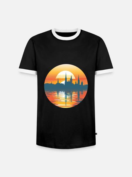 Heidelberg Skyline - Men's Ringer Shirt - black/white