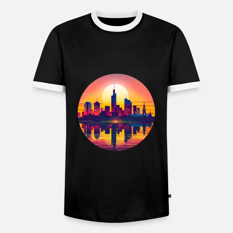 Hanover Skyline - Men's Ringer Shirt - black/white