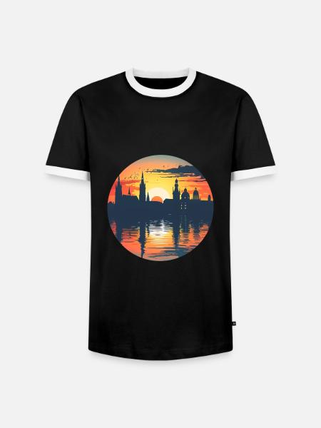 Jena Skyline - Men's Ringer Shirt - black/white