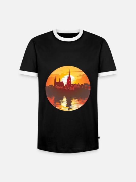Kaiserslautern Skyline - Men's Ringer Shirt - black/white