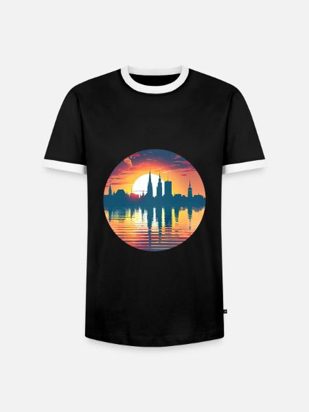 Mannheim Skyline - Men's Ringer Shirt - black/white