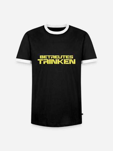betreutes trinken - Männer Kontrast-T-Shirt - Schwarz/Weiß